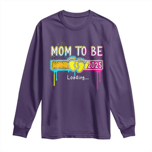 New Mom 2025 Long Sleeve Shirt Loading Mom To Be Est 2025 TS09 Purple Print Your Wear