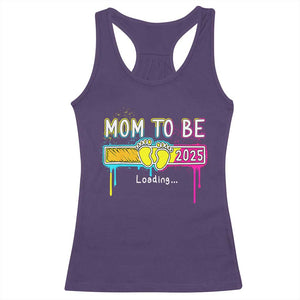 New Mom 2025 Racerback Tank Top Loading Mom To Be Est 2025 TS09 Purple Print Your Wear