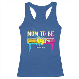 New Mom 2025 Racerback Tank Top Loading Mom To Be Est 2025 TS09 Royal Blue Print Your Wear
