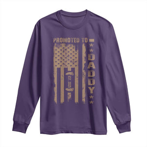 New Dad 2025 Long Sleeve Shirt Promoted To Daddy Est 2025 TS09 Purple Print Your Wear