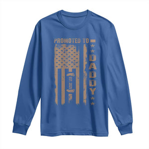 New Dad 2025 Long Sleeve Shirt Promoted To Daddy Est 2025 TS09 Royal Blue Print Your Wear