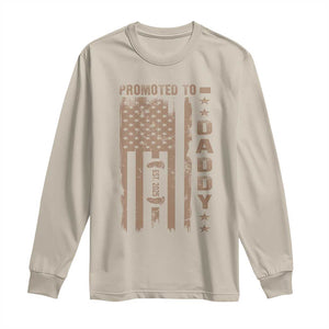 New Dad 2025 Long Sleeve Shirt Promoted To Daddy Est 2025 TS09 Sand Print Your Wear