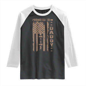 New Dad 2025 Raglan Shirt Promoted To Daddy Est 2025 TS09 Black White Print Your Wear