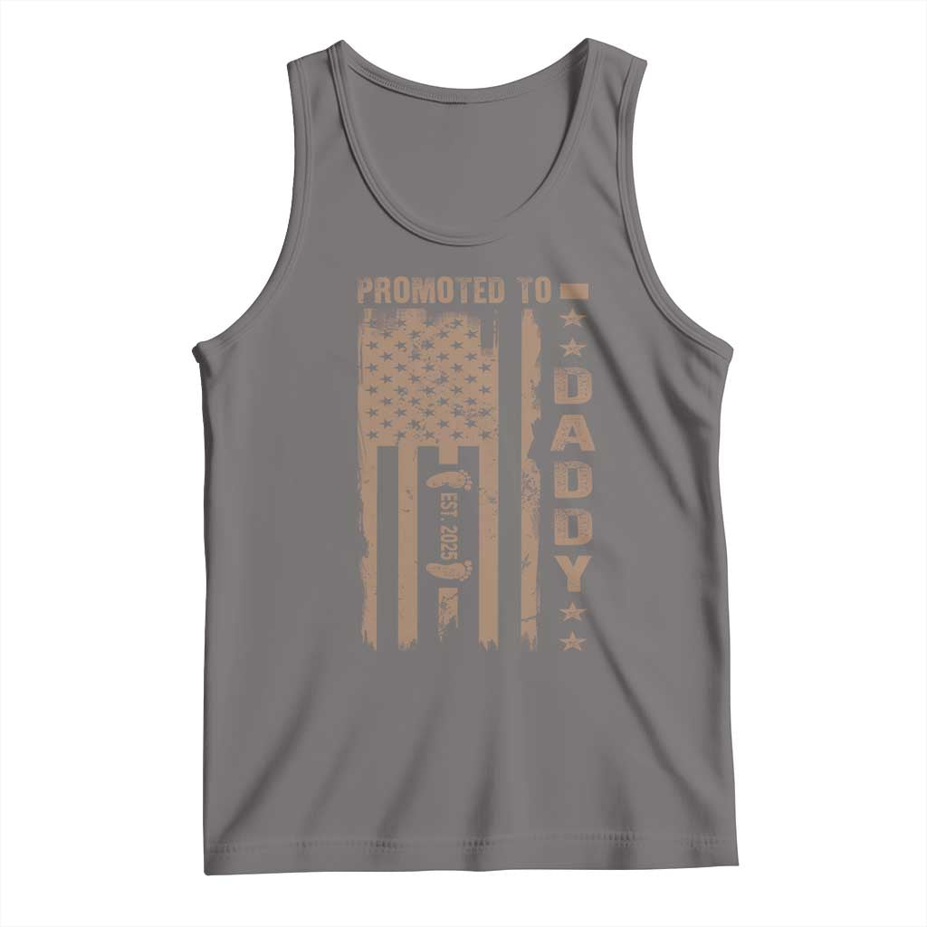 New Dad 2025 Tank Top Promoted To Daddy Est 2025 TS09 Deep Heather Print Your Wear