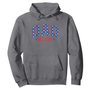 Dad Est 2025 Hoodie Patriotic America Flag New Father TS09 Charcoal Print Your Wear