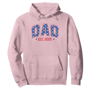 Dad Est 2025 Hoodie Patriotic America Flag New Father TS09 Light Pink Print Your Wear