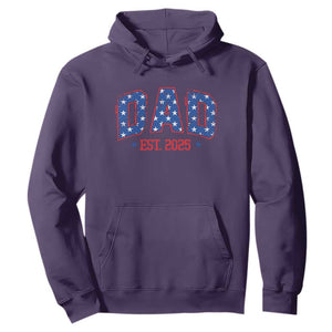 Dad Est 2025 Hoodie Patriotic America Flag New Father TS09 Purple Print Your Wear