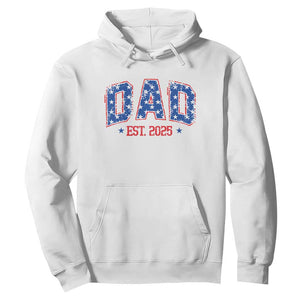 Dad Est 2025 Hoodie Patriotic America Flag New Father TS09 White Print Your Wear