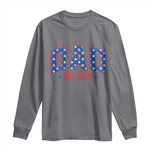 Dad Est 2025 Long Sleeve Shirt Patriotic America Flag New Father TS09 Charcoal Print Your Wear