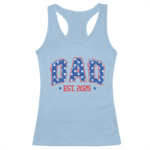 Dad Est 2025 Racerback Tank Top Patriotic America Flag New Father TS09 Light Blue Print Your Wear