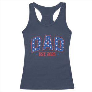 Dad Est 2025 Racerback Tank Top Patriotic America Flag New Father TS09 Navy Print Your Wear