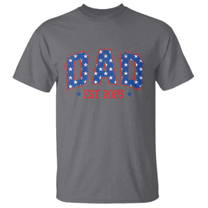 Dad Est 2025 T Shirt Patriotic America Flag New Father TS09 Charcoal Print Your Wear