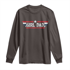 Girl Dad Est 2025 Long Sleeve Shirt New Dad Of Little Girl Daughter TS09 Dark Chocolate Print Your Wear