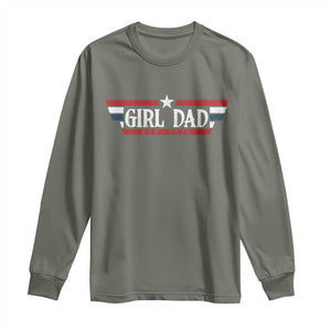 Girl Dad Est 2025 Long Sleeve Shirt New Dad Of Little Girl Daughter TS09 Military Green Print Your Wear