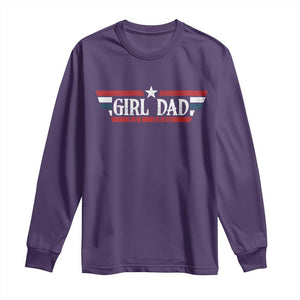 Girl Dad Est 2025 Long Sleeve Shirt New Dad Of Little Girl Daughter TS09 Purple Print Your Wear