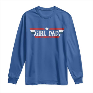 Girl Dad Est 2025 Long Sleeve Shirt New Dad Of Little Girl Daughter TS09 Royal Blue Print Your Wear