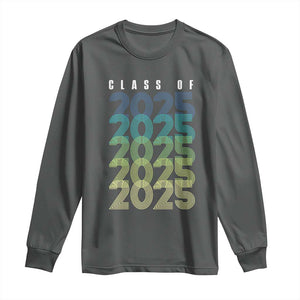 Graduation Long Sleeve Shirt Class Of 2025 Retro TS09 Dark Heather Print Your Wear