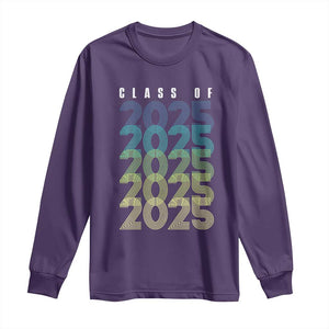 Graduation Long Sleeve Shirt Class Of 2025 Retro TS09 Purple Print Your Wear