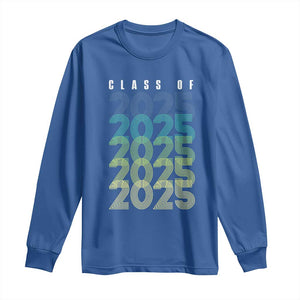 Graduation Long Sleeve Shirt Class Of 2025 Retro TS09 Royal Blue Print Your Wear