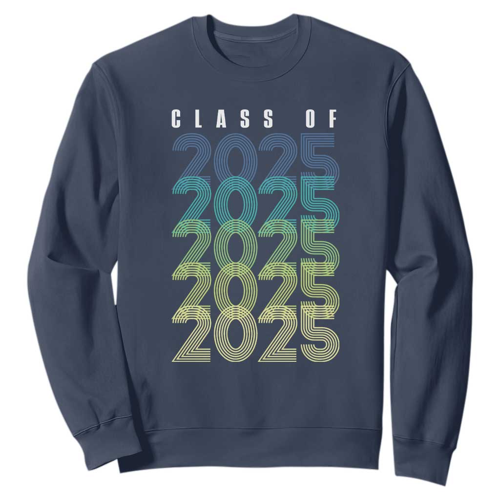 Graduation Sweatshirt Class Of 2025 Retro TS09 Navy Print Your Wear