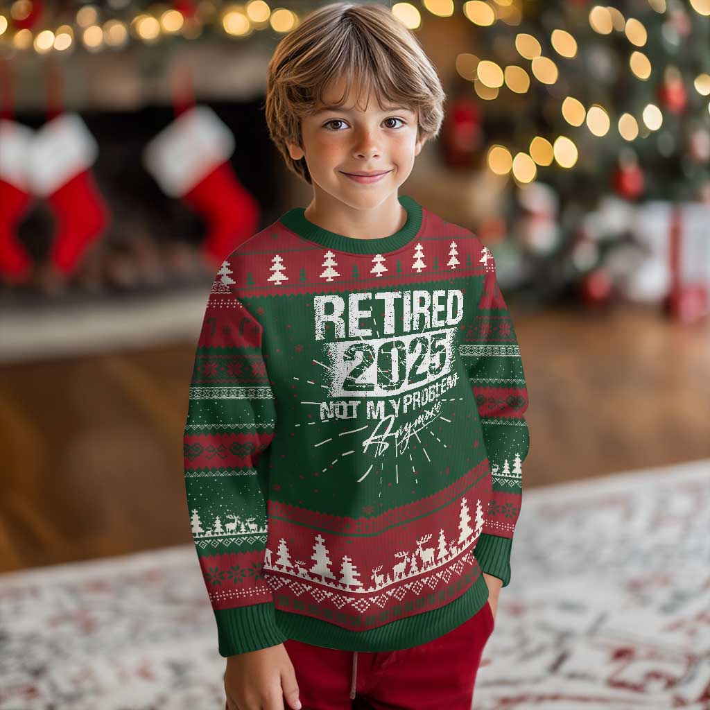 Retirement 2025 Ugly Christmas Sweater Retired Not My Problem Anymore TS09 Christmas Print Your Wear