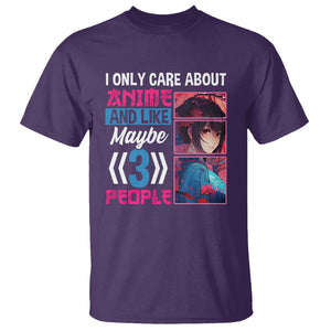 I Only Care About Anime T Shirt And Like Maybe 3 People Japanese Manga TS09 Purple Printyourwear