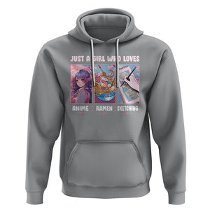 Just A Girl Who Loves Anime Ramen And Sketching Hoodie TS09 Sport Gray Printyourwear