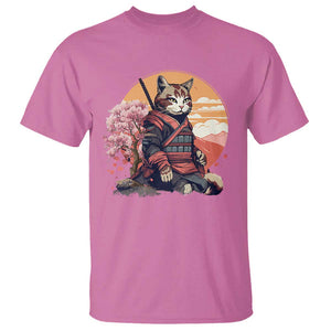 Japanese Samurai Cat T Shirt Floral Warrior Geisha Woman Tokyo Anime TS09 Azalea Print Your Wear