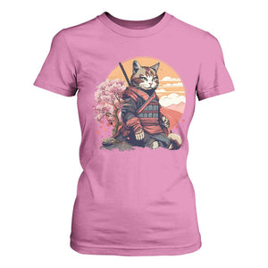 Japanese Samurai Cat T Shirt For Women Floral Warrior Geisha Woman Tokyo Anime TS09 Azalea Print Your Wear