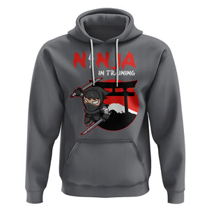 Ninja Hoodie In Training Cool Warrior Kids Boy Man Ninjutsu TS09 Charcoal Printyourwear