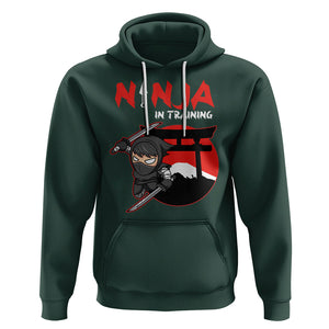 Ninja Hoodie In Training Cool Warrior Kids Boy Man Ninjutsu TS09 Dark Forest Green Printyourwear