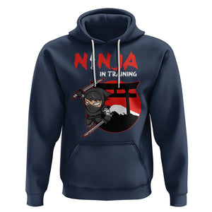 Ninja Hoodie In Training Cool Warrior Kids Boy Man Ninjutsu TS09 Navy Printyourwear