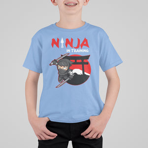 Ninja T Shirt For Kid In Training Cool Warrior Kids Boy Man Ninjutsu TS09 Carolina Blue Printyourwear