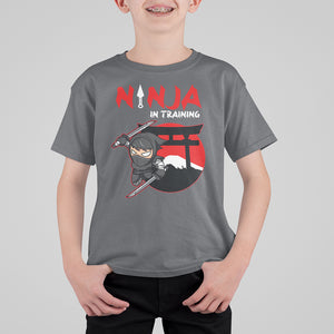 Ninja T Shirt For Kid In Training Cool Warrior Kids Boy Man Ninjutsu TS09 Charcoal Printyourwear