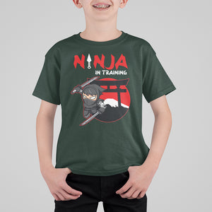 Ninja T Shirt For Kid In Training Cool Warrior Kids Boy Man Ninjutsu TS09 Dark Forest Green Printyourwear