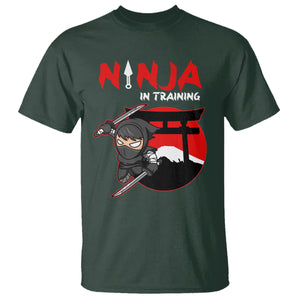 Ninja T Shirt In Training Cool Warrior Kids Boy Man Ninjutsu TS09 Dark Forest Green Printyourwear