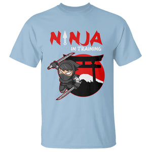 Ninja T Shirt In Training Cool Warrior Kids Boy Man Ninjutsu TS09 Light Blue Printyourwear