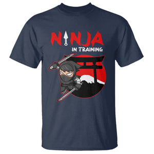 Ninja T Shirt In Training Cool Warrior Kids Boy Man Ninjutsu TS09 Navy Printyourwear