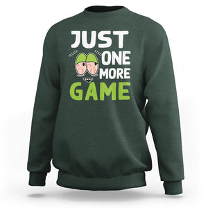 Funny Video Gamer Sweatshirt Just One More Game Kids Boys Man TS09 Dark Forest Green Printyourwear