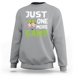 Funny Video Gamer Sweatshirt Just One More Game Kids Boys Man TS09 Sport Gray Printyourwear