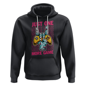 Funny Video Gamer Hoodie Just One More Game Skeleton Kids Boys Man TS09 Black Printyourwear