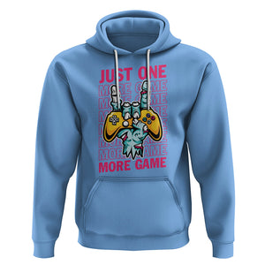 Funny Video Gamer Hoodie Just One More Game Skeleton Kids Boys Man TS09 Carolina Blue Printyourwear