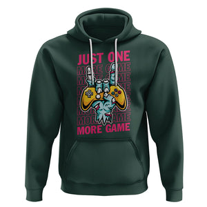 Funny Video Gamer Hoodie Just One More Game Skeleton Kids Boys Man TS09 Dark Forest Green Printyourwear