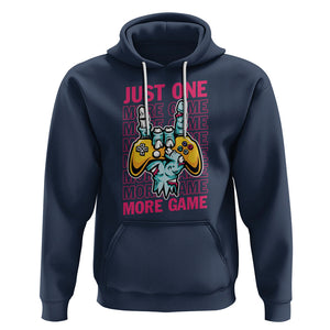 Funny Video Gamer Hoodie Just One More Game Skeleton Kids Boys Man TS09 Navy Printyourwear