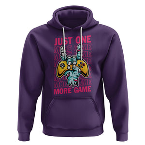 Funny Video Gamer Hoodie Just One More Game Skeleton Kids Boys Man TS09 Purple Printyourwear