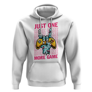 Funny Video Gamer Hoodie Just One More Game Skeleton Kids Boys Man TS09 White Printyourwear