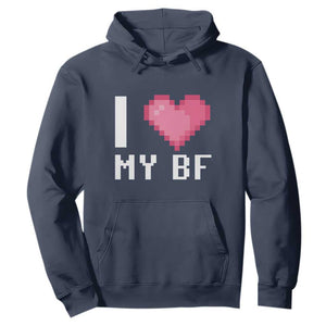 Funny Girlfriend Hoodie I Love My BF Boyfriend Valentines TS09 Navy Print Your Wear