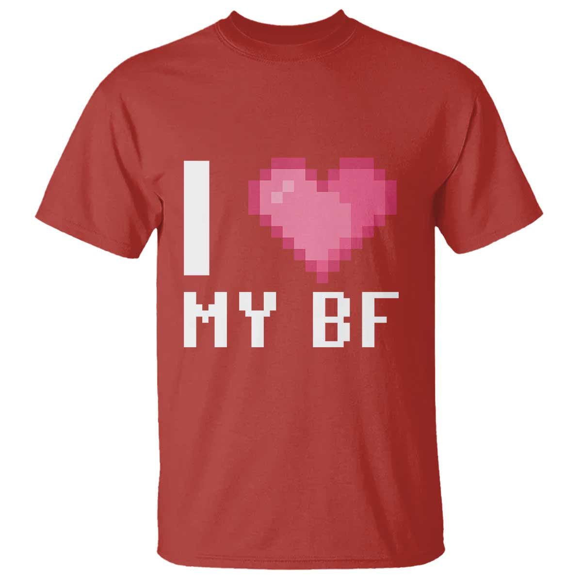 Funny Girlfriend T Shirt I Love My BF Boyfriend Valentines TS09 Red Print Your Wear