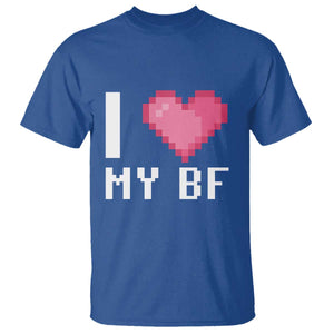Funny Girlfriend T Shirt I Love My BF Boyfriend Valentines TS09 Royal Blue Print Your Wear