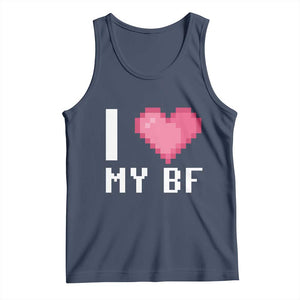 Funny Girlfriend Tank Top I Love My BF Boyfriend Valentines TS09 Navy Print Your Wear
